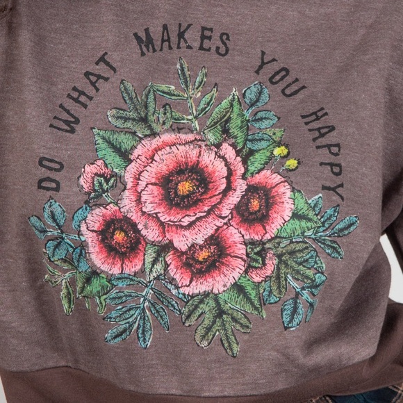 NEW cropped sweatshirt hoodie do what makes you happy - Picture 3 of 10